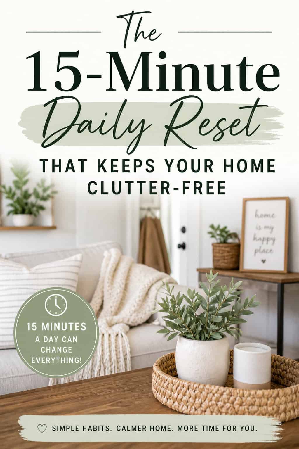 The 15-Minute Daily Reset That Keeps Your Home Clutter-Free