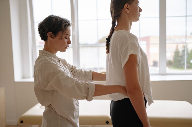 woman having treatment for a back injury