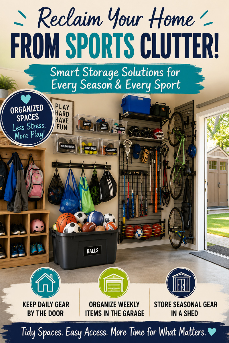 Where to Store Cleats, Helmets, Bats, and Balls Without the Clutter