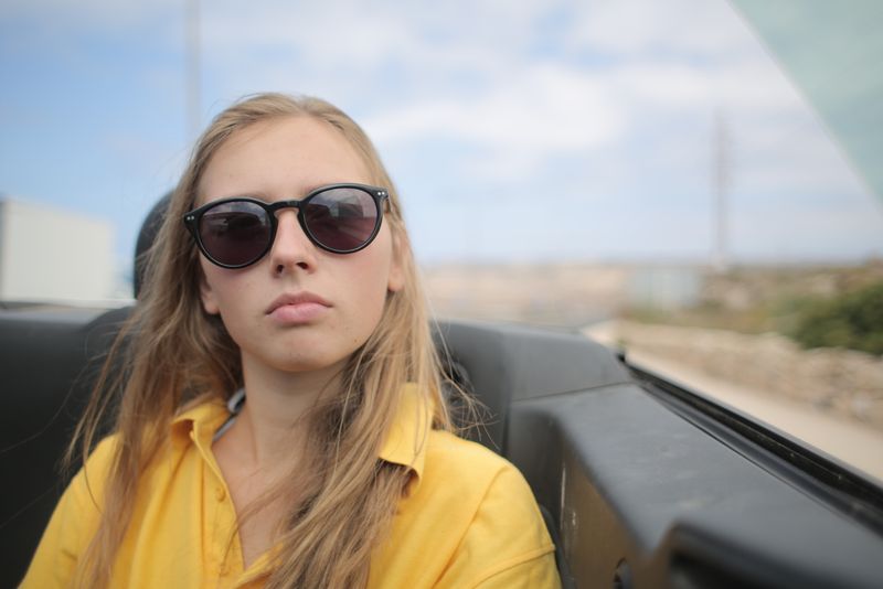teen girl in a car
