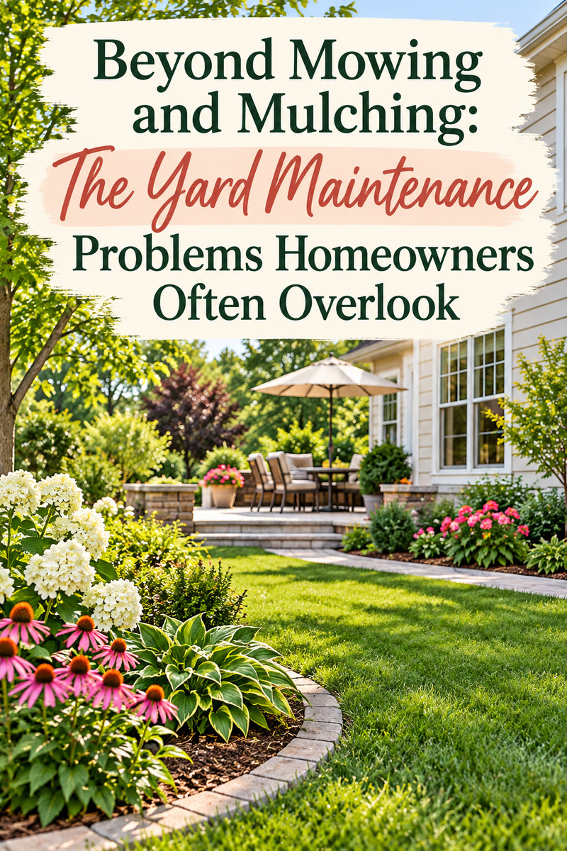 Is your yard hiding problems you haven't noticed? Discover 7 overlooked yard maintenance issues, from poor lawn drainage and compacted soil to overwatering, erosion, and standing water near your foundation. Learn practical landscaping tips to keep your lawn, flower beds, and outdoor spaces healthy while preventing costly repairs. Save these yard maintenance tips for your next outdoor project!#YardMaintenance #LandscapingTips #LawnCare #HomeMaintenance