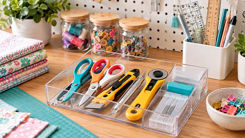 Colorful Craft Workspace Organization