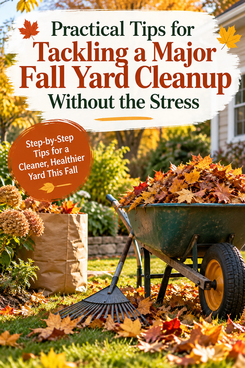 Planning a major fall yard cleanup? Use these practical tips to tackle leaves, overgrown garden beds, branches, perennials, and other seasonal yard waste without getting overwhelmed. Learn how to break the job into manageable stages, what to compost, and when your cleanup may be too big for curbside pickup. Save this fall garden cleanup guide for your autumn yard work!