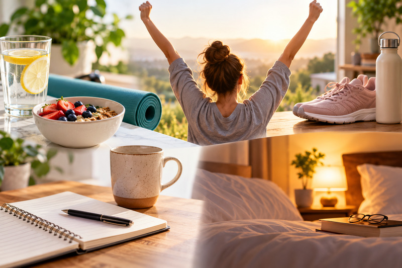 Sunlit Wellness Morning Collage